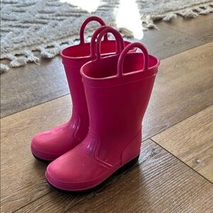 Pink Kids' Rain Boots, sz 8